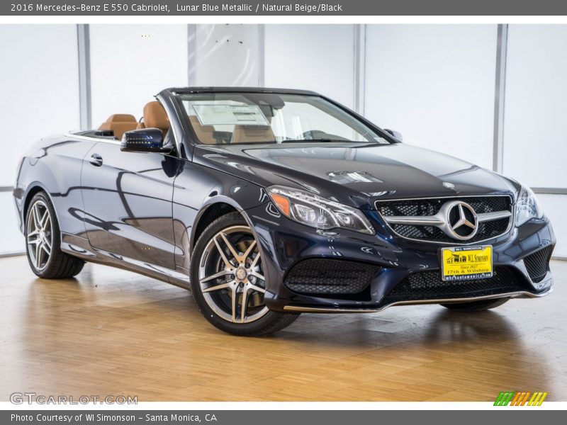 Lunar Blue Metallic / Natural Beige/Black 2016 Mercedes-Benz E 550 Cabriolet