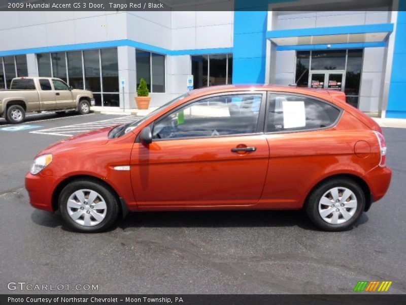 Tango Red / Black 2009 Hyundai Accent GS 3 Door