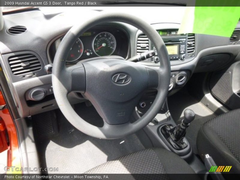 Tango Red / Black 2009 Hyundai Accent GS 3 Door