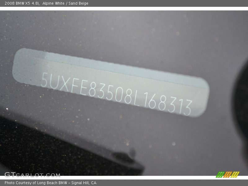 Alpine White / Sand Beige 2008 BMW X5 4.8i