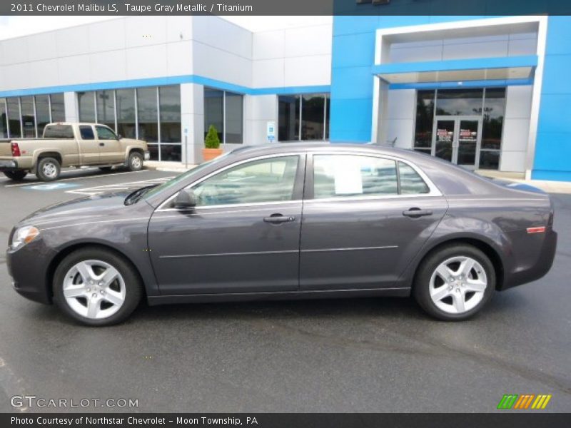 Taupe Gray Metallic / Titanium 2011 Chevrolet Malibu LS