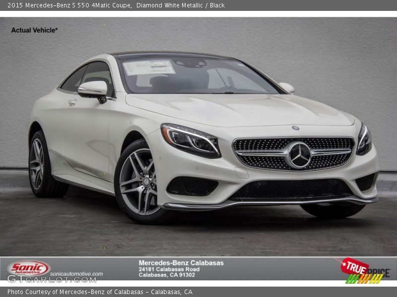 Diamond White Metallic / Black 2015 Mercedes-Benz S 550 4Matic Coupe