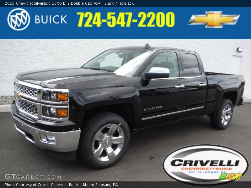 Black / Jet Black 2015 Chevrolet Silverado 1500 LTZ Double Cab 4x4