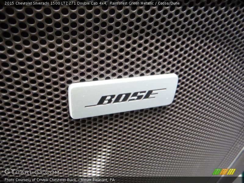 Rainforest Green Metallic / Cocoa/Dune 2015 Chevrolet Silverado 1500 LTZ Z71 Double Cab 4x4