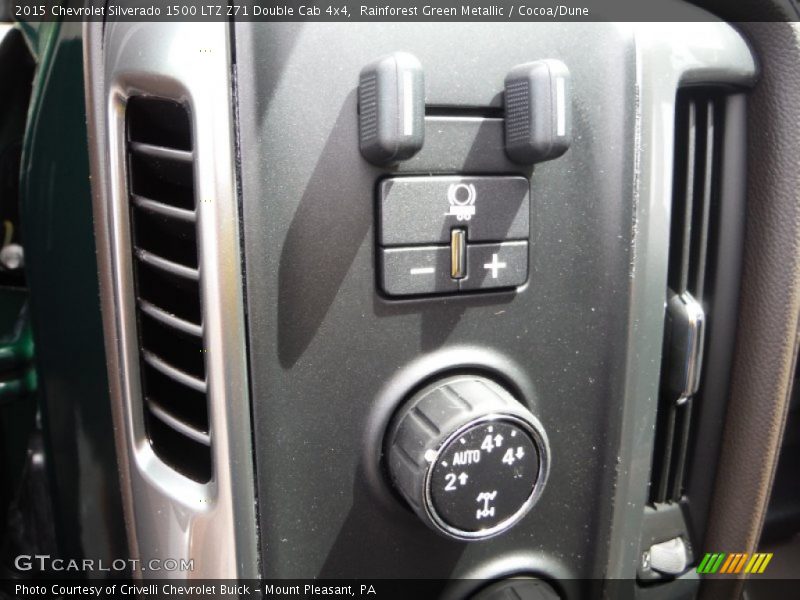 Rainforest Green Metallic / Cocoa/Dune 2015 Chevrolet Silverado 1500 LTZ Z71 Double Cab 4x4
