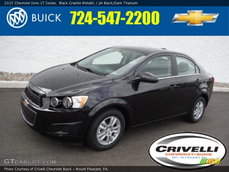 Black Granite Metallic / Jet Black/Dark Titanium 2015 Chevrolet Sonic LT Sedan