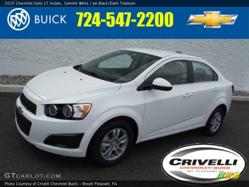 Summit White / Jet Black/Dark Titanium 2015 Chevrolet Sonic LT Sedan