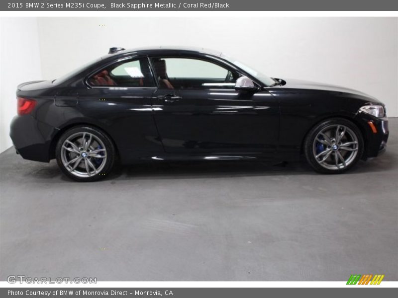Black Sapphire Metallic / Coral Red/Black 2015 BMW 2 Series M235i Coupe