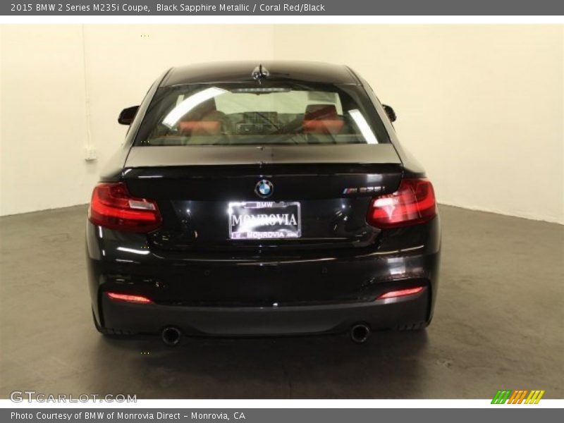 Black Sapphire Metallic / Coral Red/Black 2015 BMW 2 Series M235i Coupe