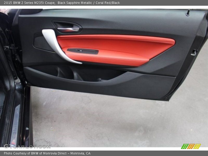 Black Sapphire Metallic / Coral Red/Black 2015 BMW 2 Series M235i Coupe
