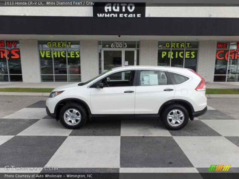 White Diamond Pearl / Gray 2013 Honda CR-V LX