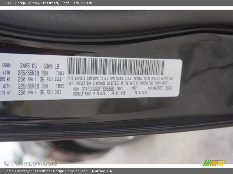 Pitch Black / Black 2015 Dodge Journey Crossroad
