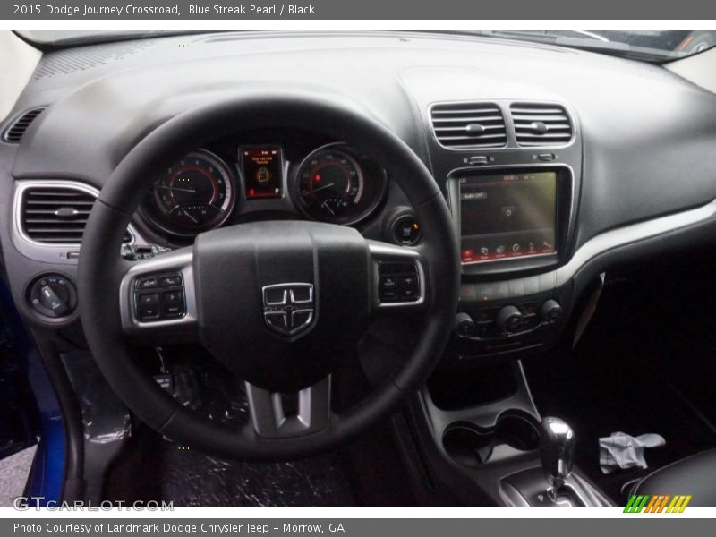 Blue Streak Pearl / Black 2015 Dodge Journey Crossroad