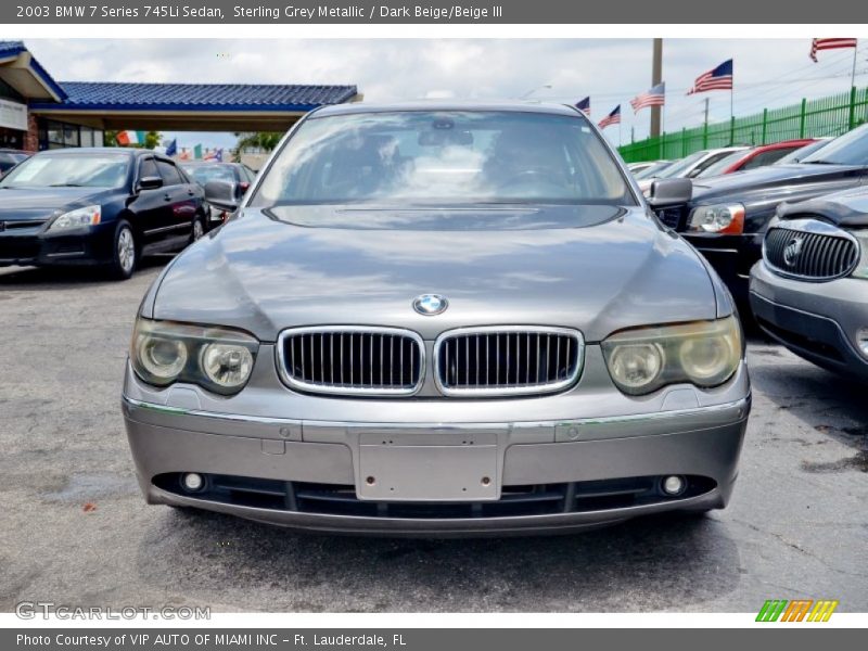 Sterling Grey Metallic / Dark Beige/Beige III 2003 BMW 7 Series 745Li Sedan