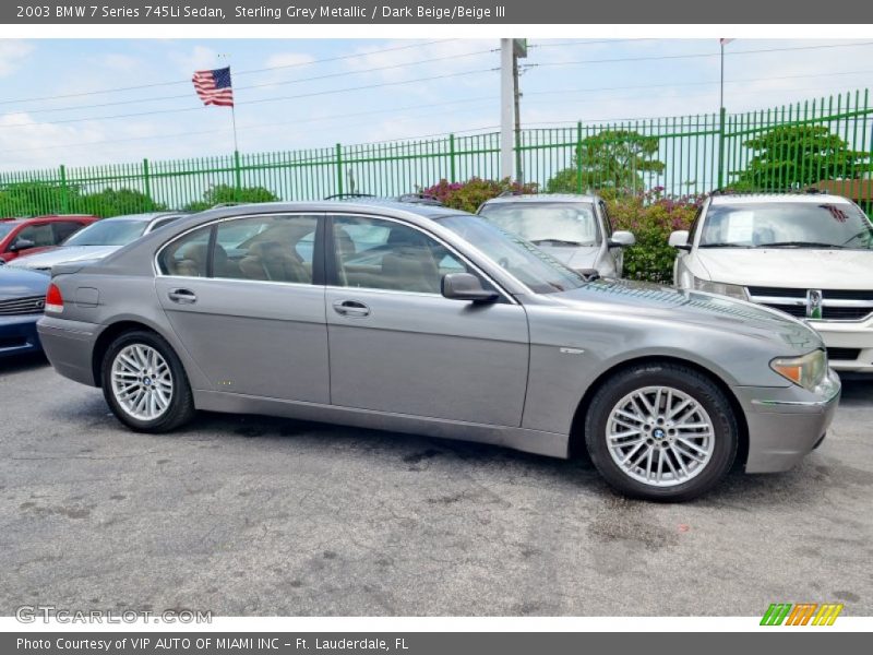 Sterling Grey Metallic / Dark Beige/Beige III 2003 BMW 7 Series 745Li Sedan