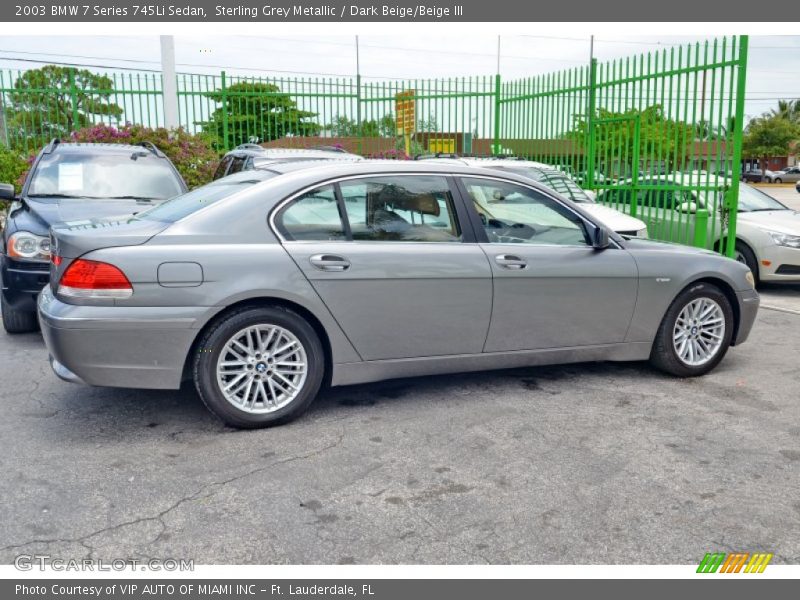 Sterling Grey Metallic / Dark Beige/Beige III 2003 BMW 7 Series 745Li Sedan