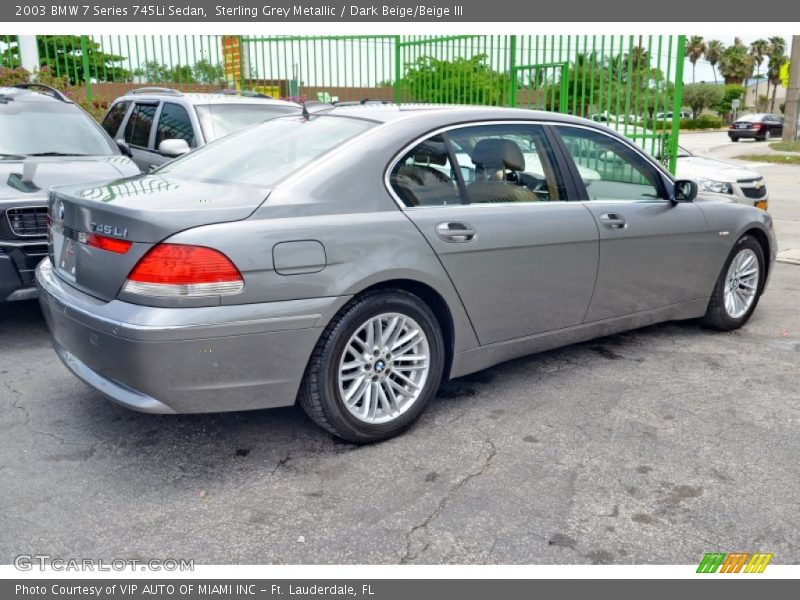 Sterling Grey Metallic / Dark Beige/Beige III 2003 BMW 7 Series 745Li Sedan
