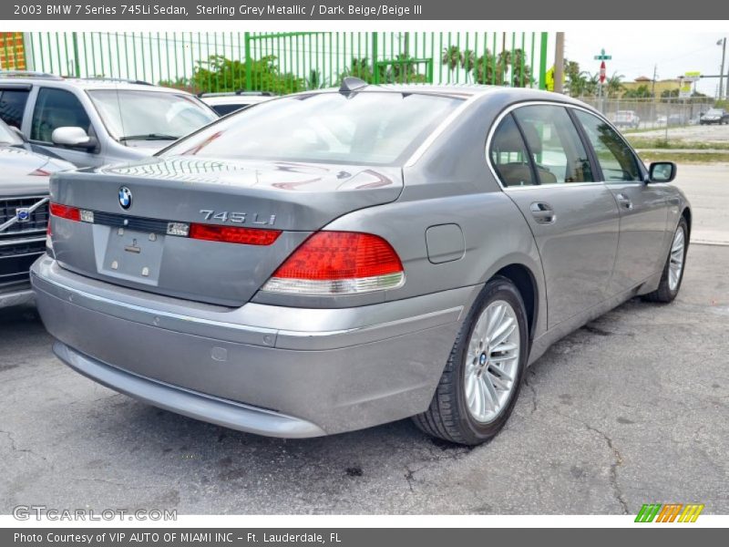 Sterling Grey Metallic / Dark Beige/Beige III 2003 BMW 7 Series 745Li Sedan