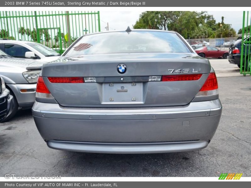 Sterling Grey Metallic / Dark Beige/Beige III 2003 BMW 7 Series 745Li Sedan