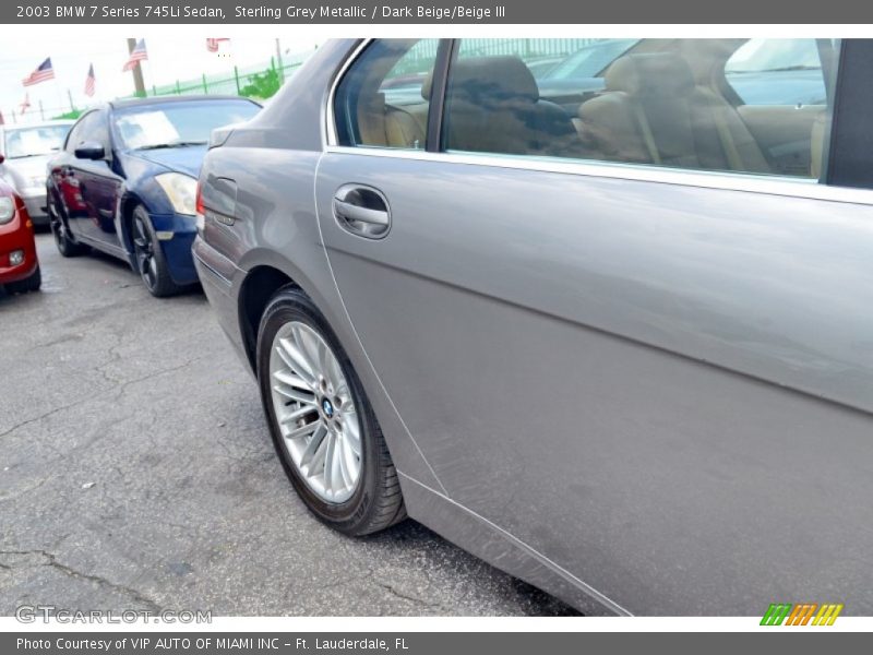 Sterling Grey Metallic / Dark Beige/Beige III 2003 BMW 7 Series 745Li Sedan