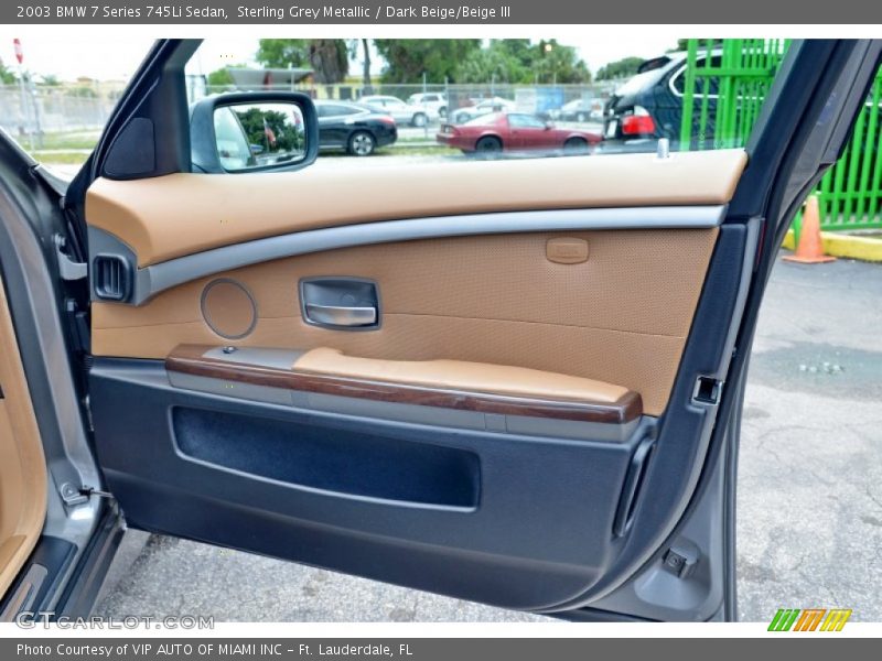 Sterling Grey Metallic / Dark Beige/Beige III 2003 BMW 7 Series 745Li Sedan
