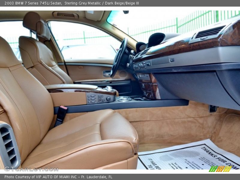 Sterling Grey Metallic / Dark Beige/Beige III 2003 BMW 7 Series 745Li Sedan