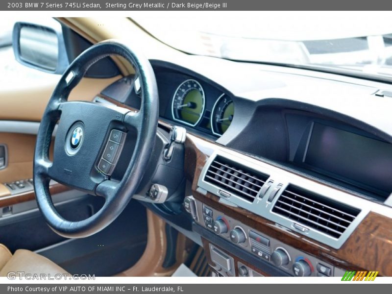 Sterling Grey Metallic / Dark Beige/Beige III 2003 BMW 7 Series 745Li Sedan