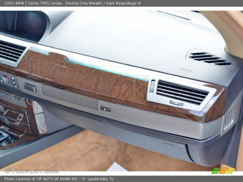 Sterling Grey Metallic / Dark Beige/Beige III 2003 BMW 7 Series 745Li Sedan