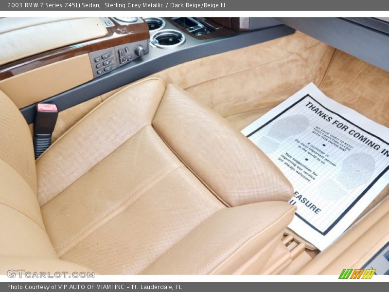 Sterling Grey Metallic / Dark Beige/Beige III 2003 BMW 7 Series 745Li Sedan