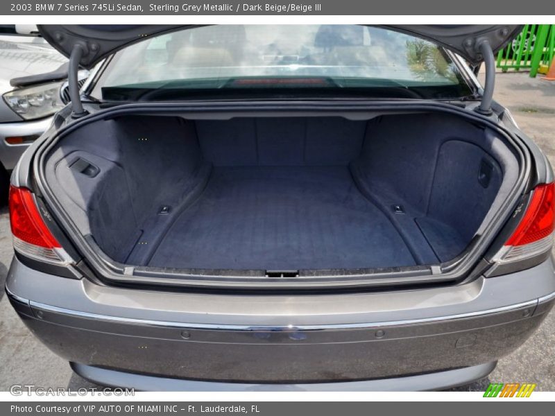 Sterling Grey Metallic / Dark Beige/Beige III 2003 BMW 7 Series 745Li Sedan