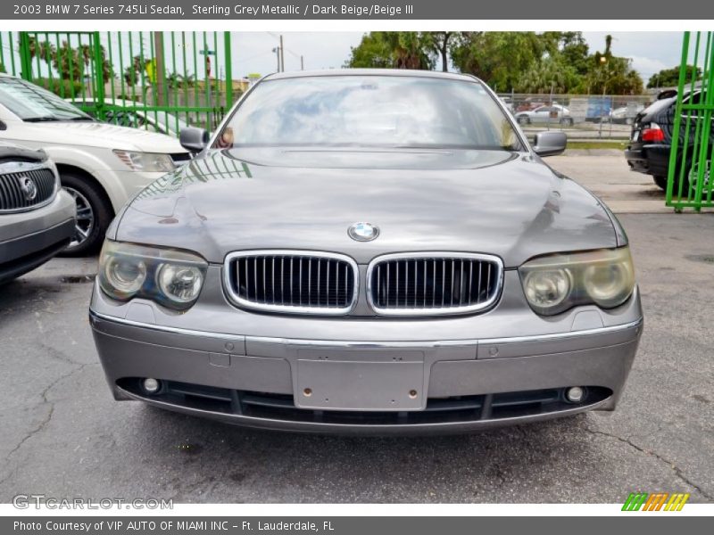 Sterling Grey Metallic / Dark Beige/Beige III 2003 BMW 7 Series 745Li Sedan