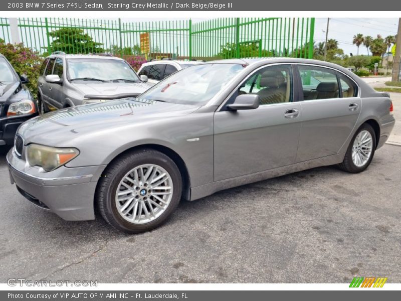 Sterling Grey Metallic / Dark Beige/Beige III 2003 BMW 7 Series 745Li Sedan