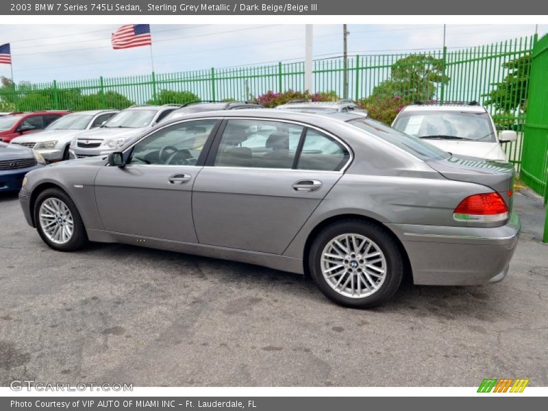 Sterling Grey Metallic / Dark Beige/Beige III 2003 BMW 7 Series 745Li Sedan