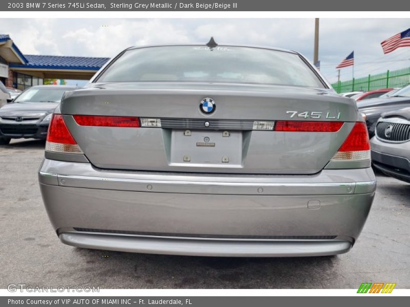 Sterling Grey Metallic / Dark Beige/Beige III 2003 BMW 7 Series 745Li Sedan