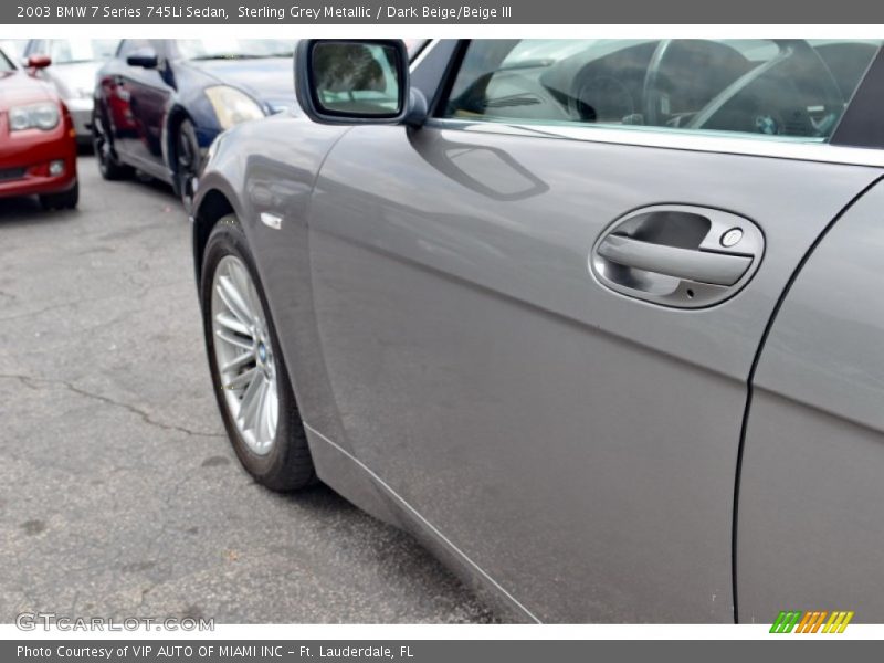 Sterling Grey Metallic / Dark Beige/Beige III 2003 BMW 7 Series 745Li Sedan