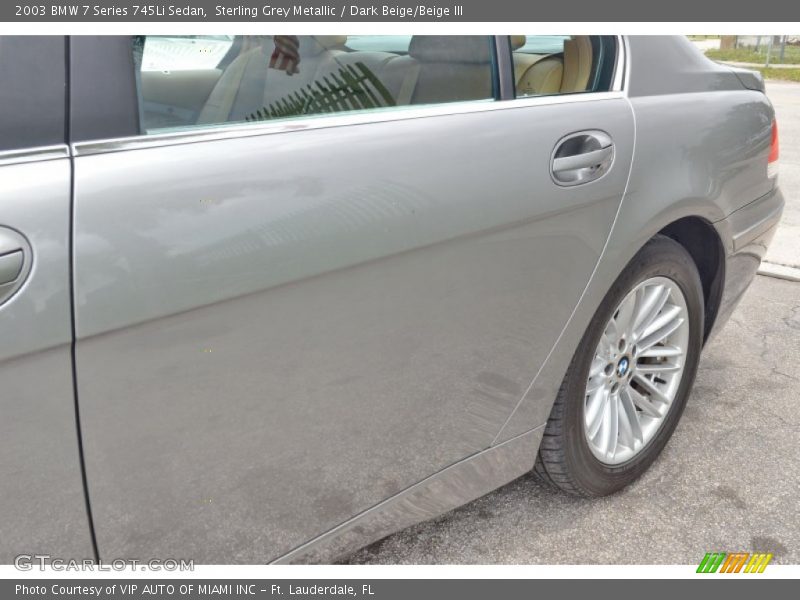 Sterling Grey Metallic / Dark Beige/Beige III 2003 BMW 7 Series 745Li Sedan
