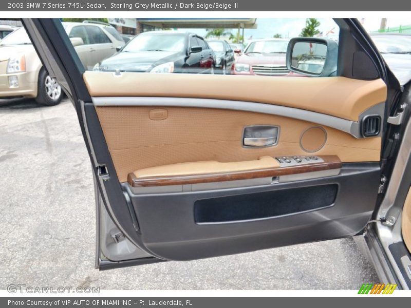 Sterling Grey Metallic / Dark Beige/Beige III 2003 BMW 7 Series 745Li Sedan