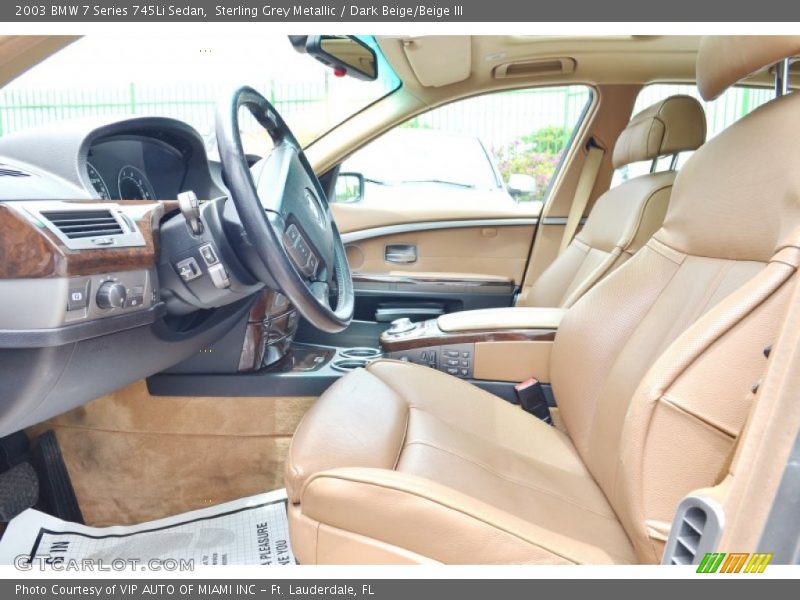 Sterling Grey Metallic / Dark Beige/Beige III 2003 BMW 7 Series 745Li Sedan