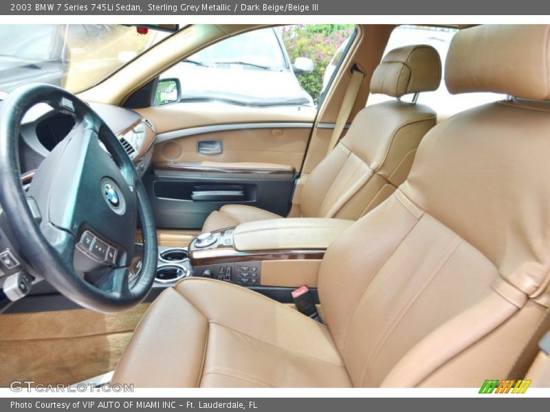 Sterling Grey Metallic / Dark Beige/Beige III 2003 BMW 7 Series 745Li Sedan
