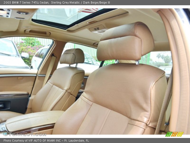 Sterling Grey Metallic / Dark Beige/Beige III 2003 BMW 7 Series 745Li Sedan