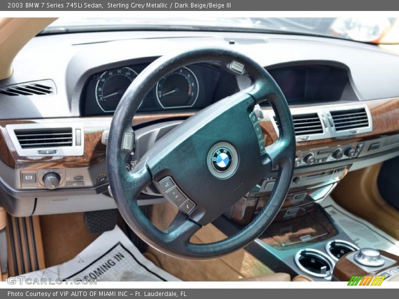 Sterling Grey Metallic / Dark Beige/Beige III 2003 BMW 7 Series 745Li Sedan