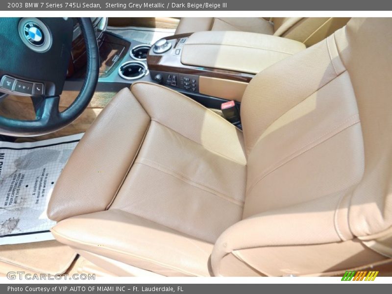 Sterling Grey Metallic / Dark Beige/Beige III 2003 BMW 7 Series 745Li Sedan