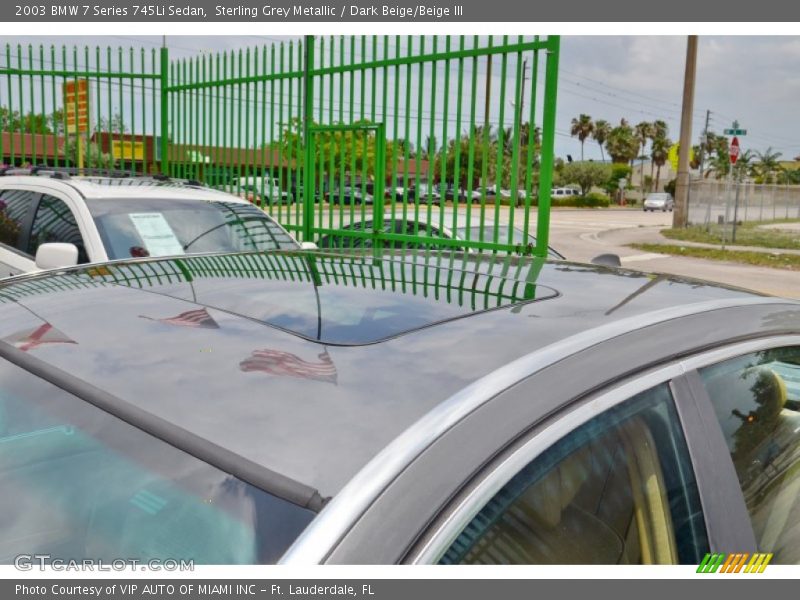 Sterling Grey Metallic / Dark Beige/Beige III 2003 BMW 7 Series 745Li Sedan