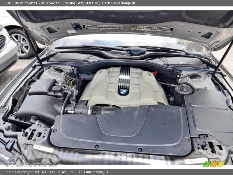 Sterling Grey Metallic / Dark Beige/Beige III 2003 BMW 7 Series 745Li Sedan