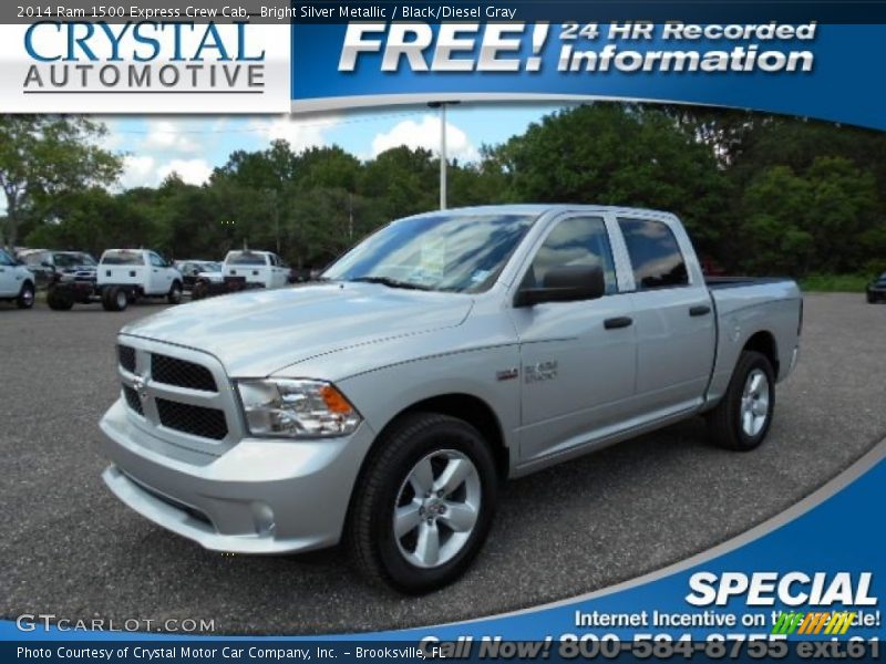 Bright Silver Metallic / Black/Diesel Gray 2014 Ram 1500 Express Crew Cab