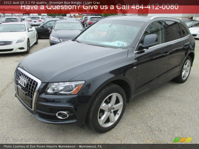 Moonlight Blue Metallic / Light Gray 2012 Audi Q5 3.2 FSI quattro