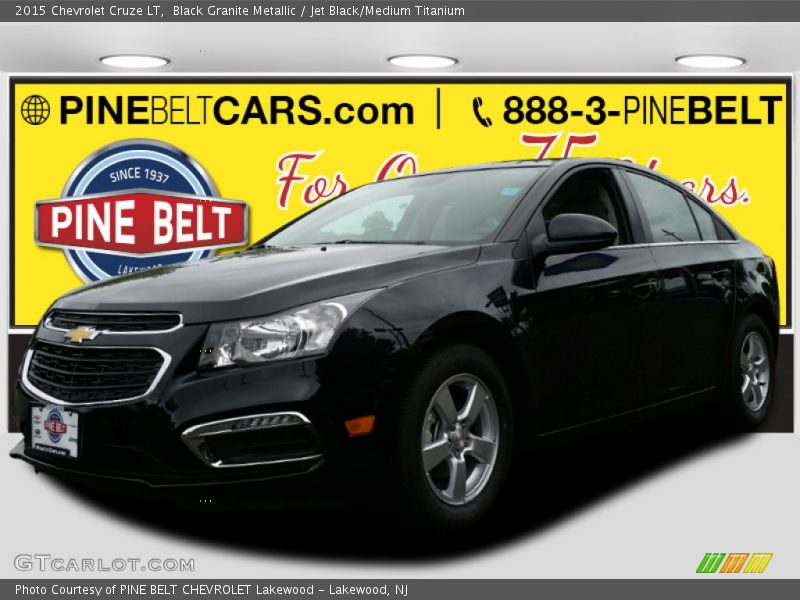 Black Granite Metallic / Jet Black/Medium Titanium 2015 Chevrolet Cruze LT