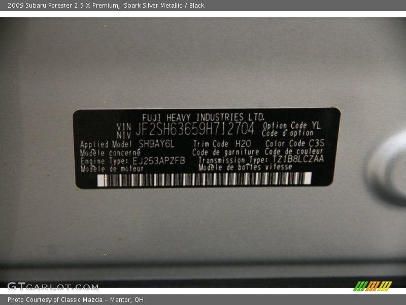 Spark Silver Metallic / Black 2009 Subaru Forester 2.5 X Premium