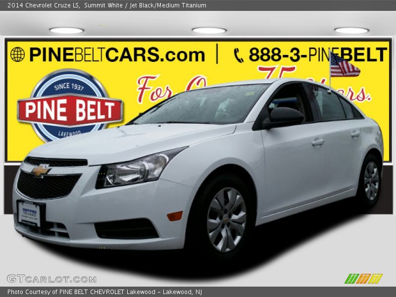 Summit White / Jet Black/Medium Titanium 2014 Chevrolet Cruze LS