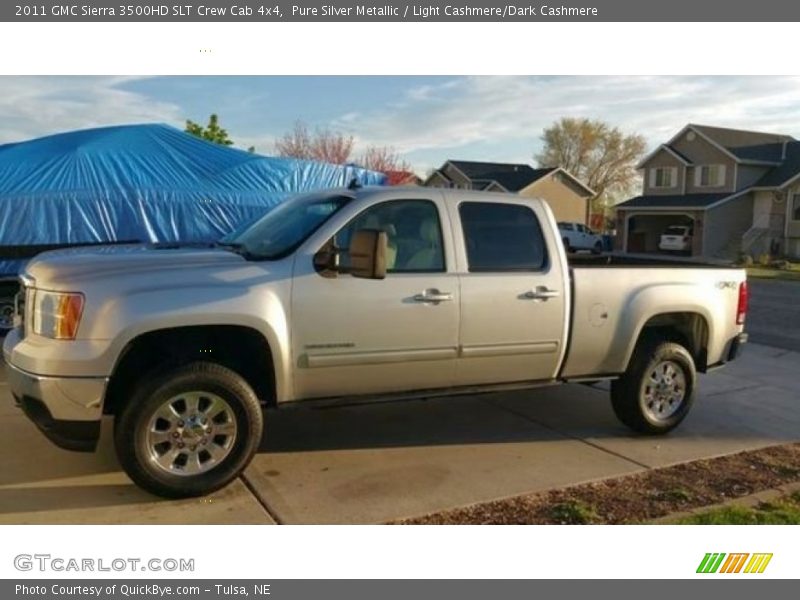 Pure Silver Metallic / Light Cashmere/Dark Cashmere 2011 GMC Sierra 3500HD SLT Crew Cab 4x4